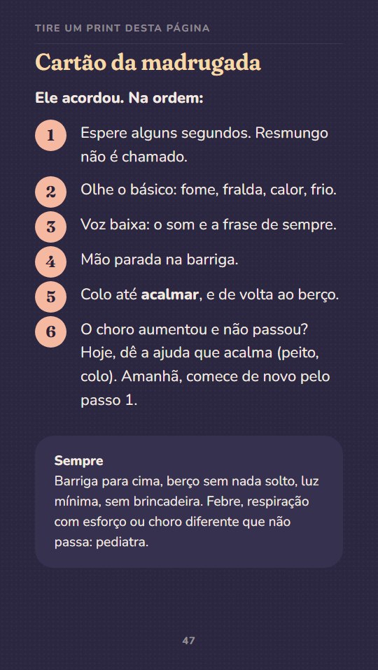 A mesma página 47 na versão modo madrugada, de fundo escuro